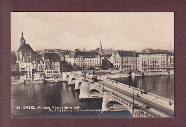 BASEL - Mittlere Rheinbrücke - Kantonalbank