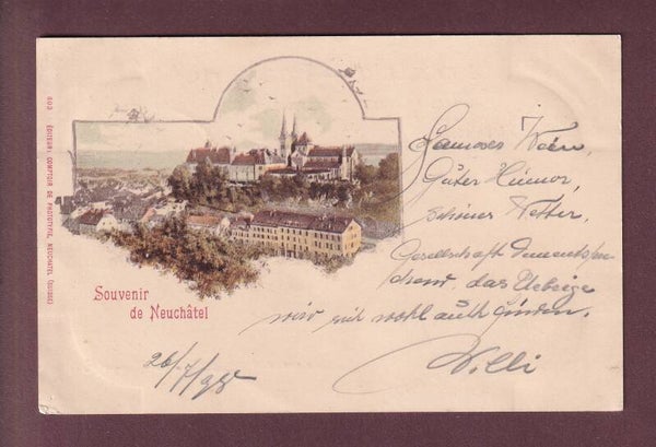 Souvenir de NEUCHÂTEL - 1898 CPN obl. TIR FEDERAL