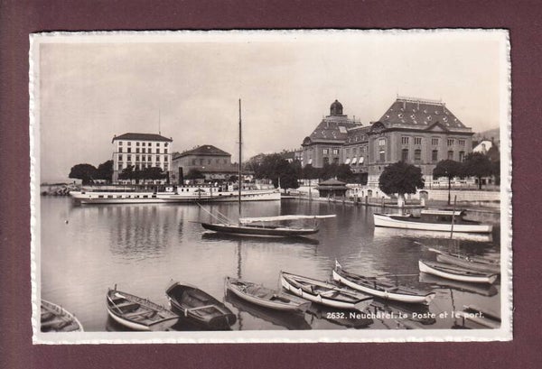 NEUCHÂTEL - Poste et Port - Bateau FRIBOURG - 1941