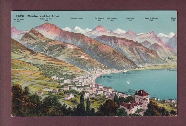 MONTREUX et Environs - Vol d'oiseau - 1913
