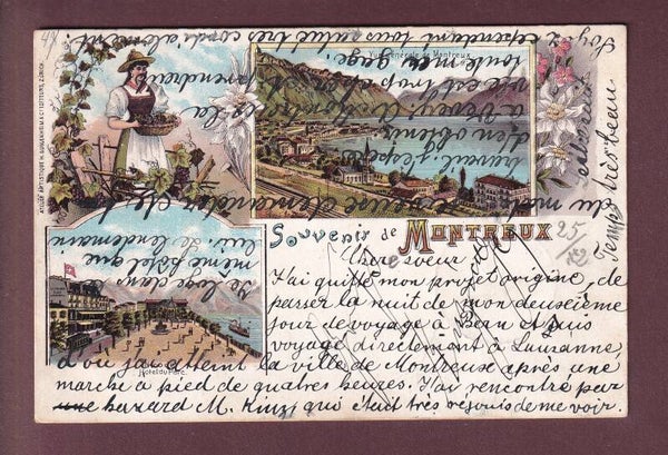 Souvenir de MONTREUX - 1898 Litho Guggenheim