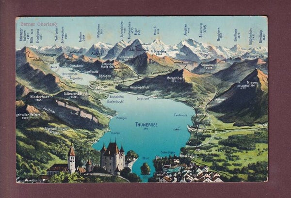 THUN und Umgebung - Vogelschau - 1912