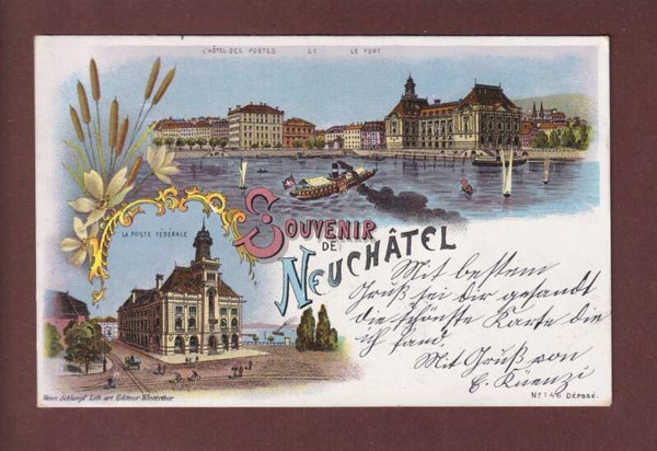 Souvenir de NEUCHÂTEL - 1902 Litho Schlumpf