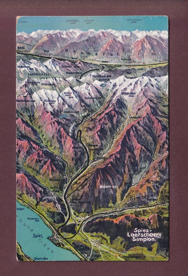 SPIEZ-LÖTSCHBERG-SIMPLON - Vogelschau