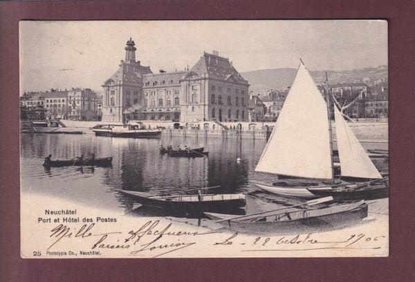 NEUCHÂTEL - Port - Hôtel des Postes - 1906