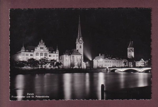 ZÜRICH bei Nacht - Fraumünster - 1938