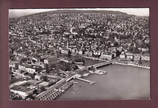 ZÜRICH - Flugaufnahme - 1955 // leichter Eckbug //