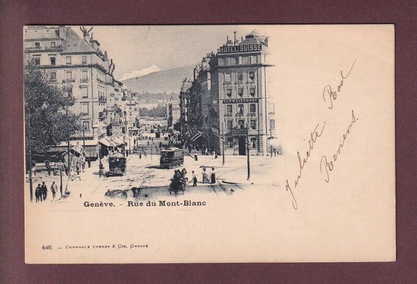 GENEVE - Hotel Suisse - Tram - 1899 // léger pli //
