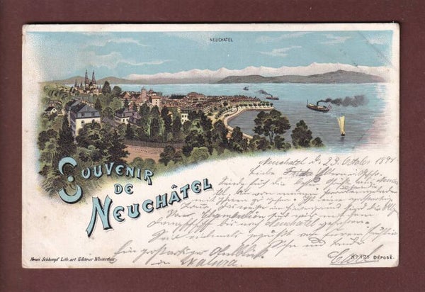 Souvenir de NEUCHÂTEL - 1898 Litho Schlumpf