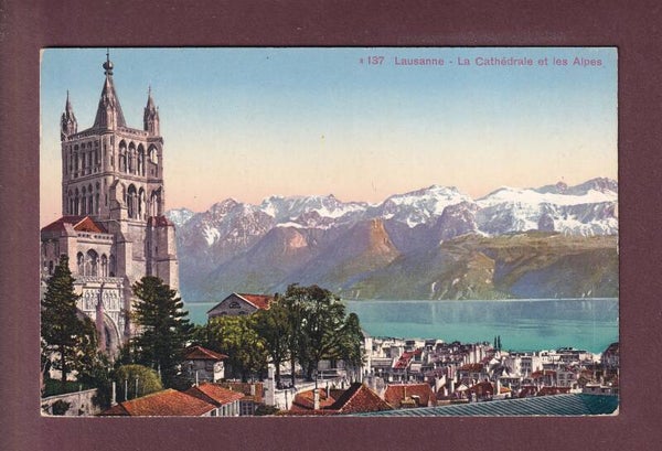 LAUSANNE - Cathédrale et Alpes