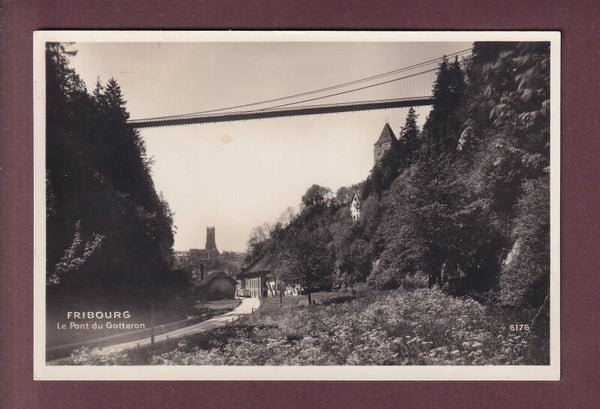FRIBOURG - Pont du Gotteron - 1928 // pli d'angle //