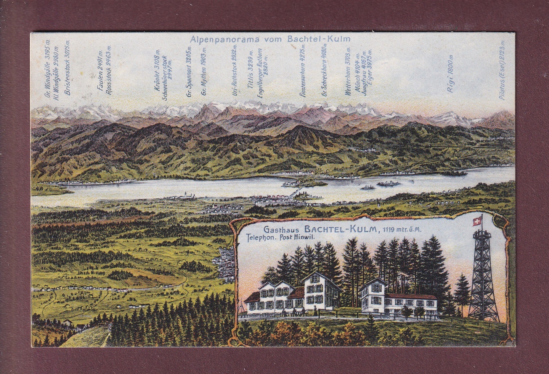 BACHTEL-KULM - Gasthaus und Alpenpanorama - 1908