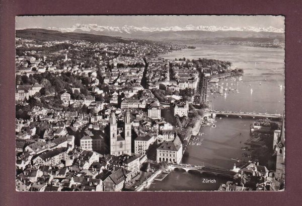 ZÜRICH - Flugaufnahme - 1955 // leichter Eckbug //