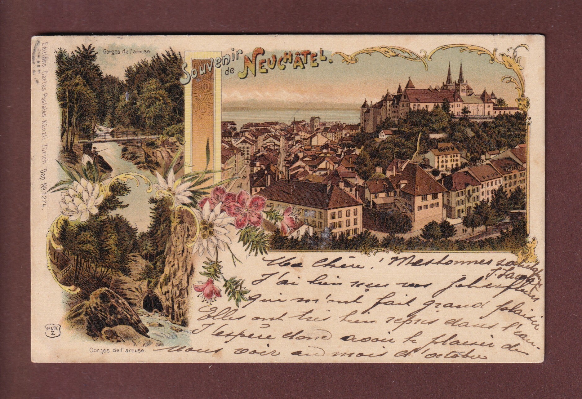 Souvenir de NEUCHÂTEL - 1904 Litho Künzli