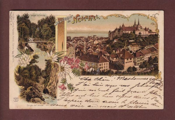 Souvenir de NEUCHÂTEL - 1904 Litho Künzli