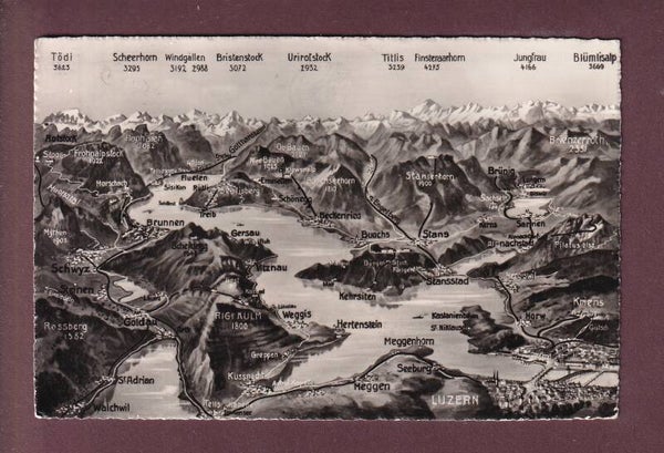 LUZERN und Umgebung - Vogelschau - 1952