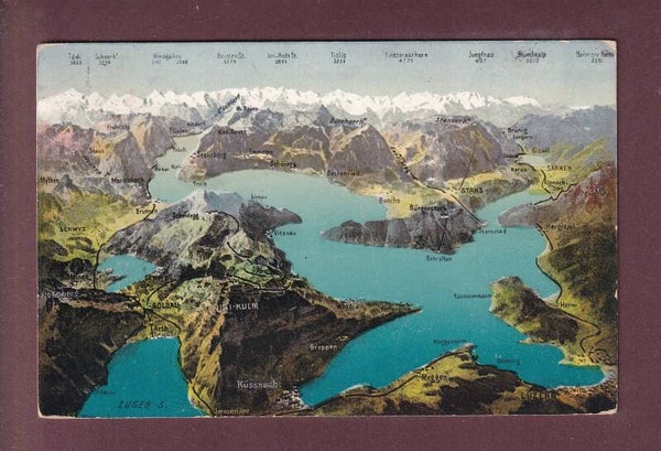 LUZERN und Umgebung - Vogelschau - 1912