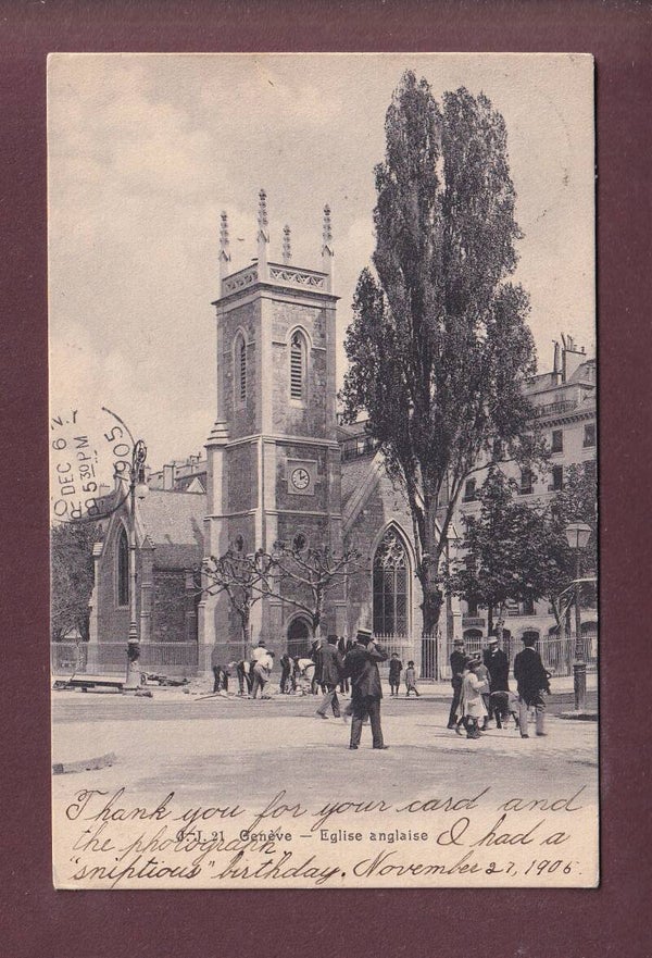 GENEVE - Eglise anglaise - Gens - 1905