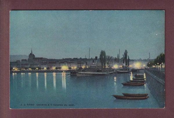 GENEVE - La Rade de nuit