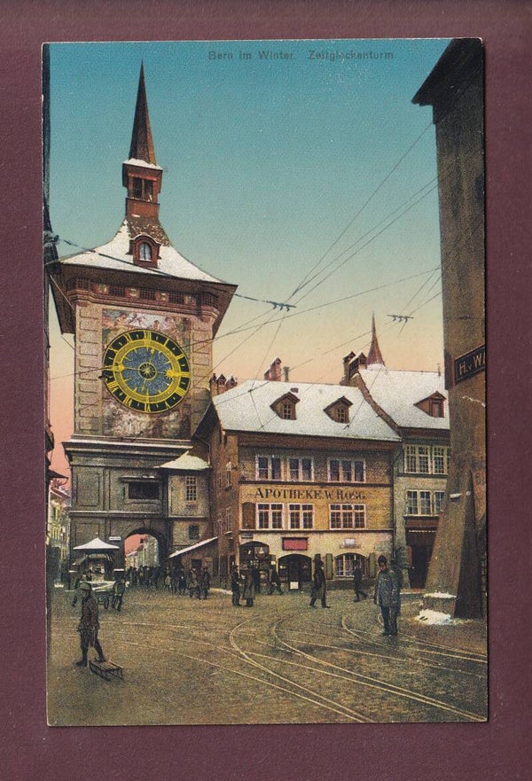 BERN im Winter - Zeitglockenturm - Apotheke
