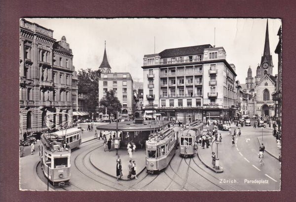 ZÜRICH - Paradeplatz - Tram - 1960