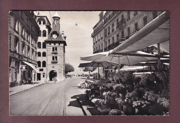 GENEVE - Marché aux fleurs du Molard - 1954