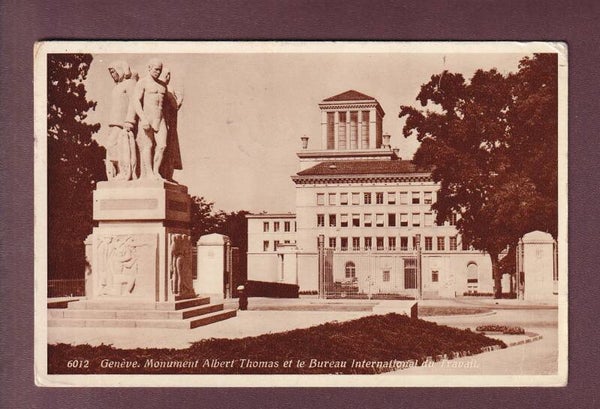 GENEVE - Monument A. Thomas - BIT - 1938 // plis d'angle //