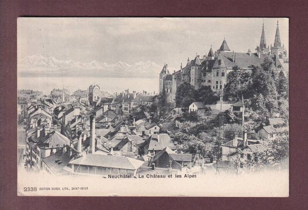 NEUCHÂTEL - Château et Alpes - 1905 obl. Linéaire COUVET