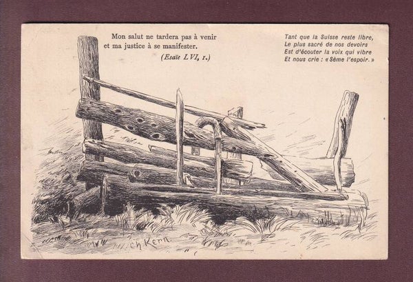 Aux LARRETS (Leysin) par Ch. Kern - 1916 // plis d'angle //