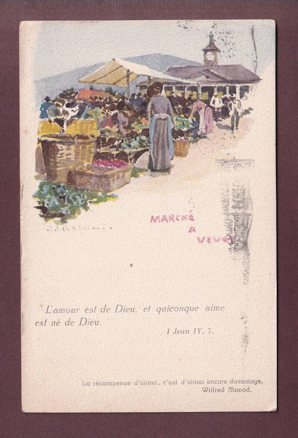Marché à VEVEY - 1920 Vouga