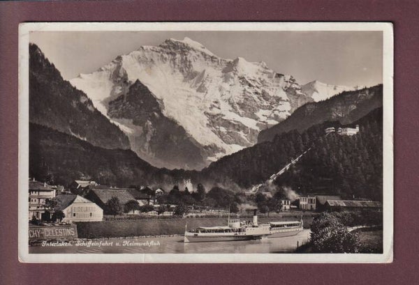 INTERLAKEN - Schiffeinfahrt - Heimwehfluh - 1937 // kleiner Eckbug //