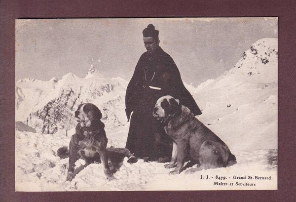GRAND-SAINT-BERNARD - Maître et chiens