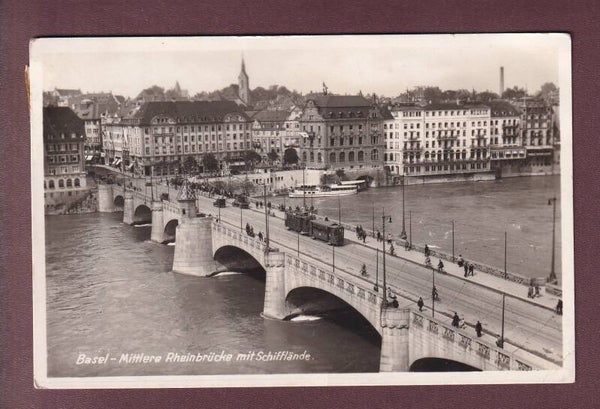 BASEL - Mittlere Rheinbrücke - Tram - 1940