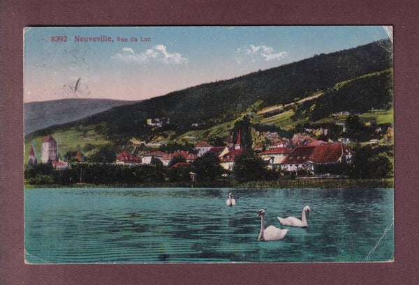 NEUVEVILLE vu du lac - 1918 // pli d'angle //