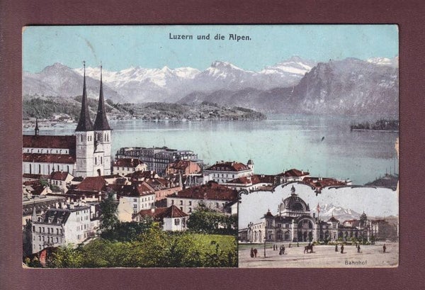 LUZERN und die Alpen - Bahnhof - 1907