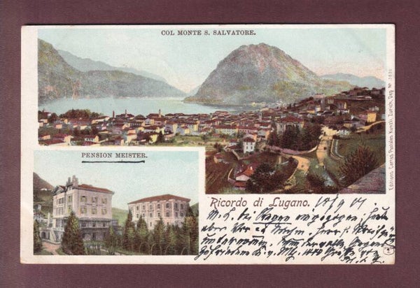Ricordo di LUGANO - Pension Meister - 1901