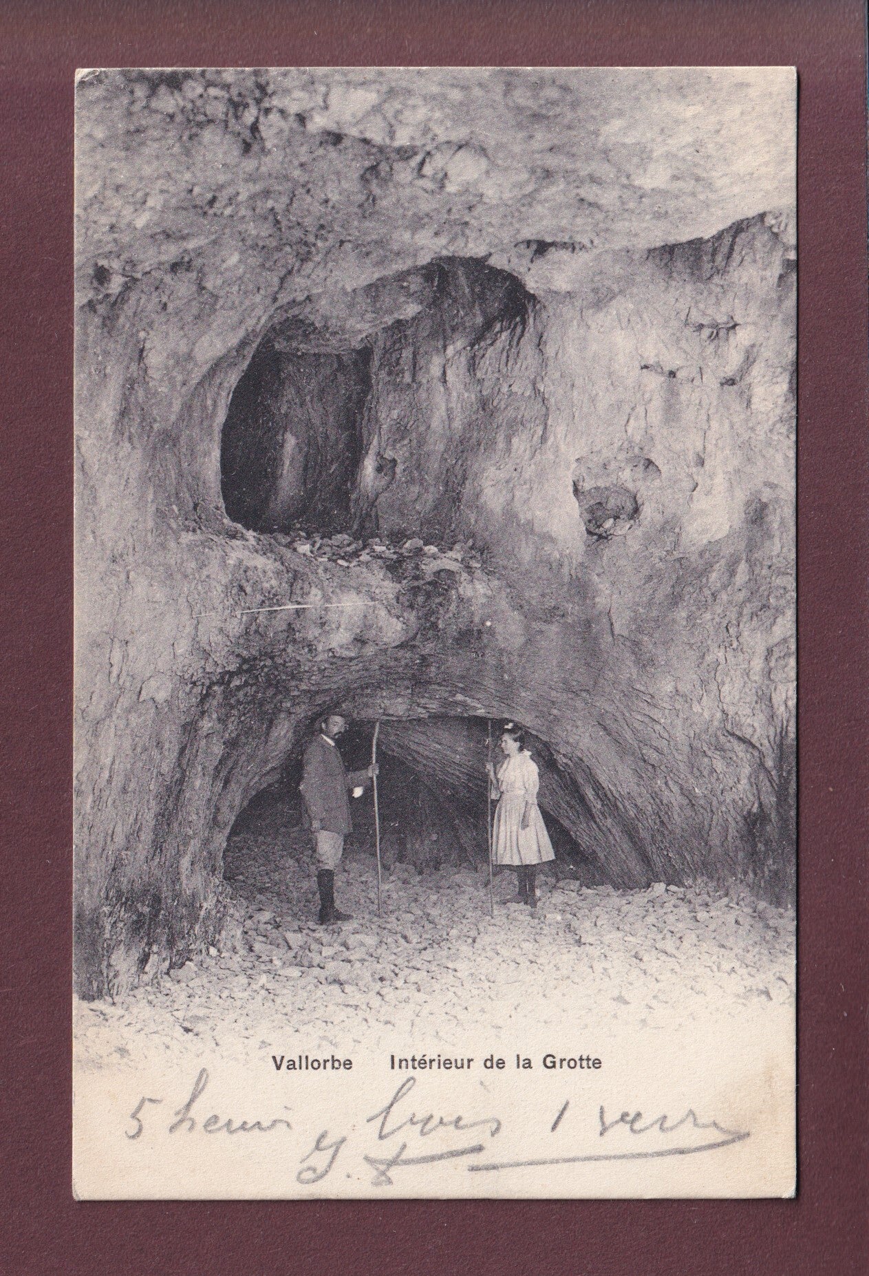 VALLORBE - Intérieur de la Grotte - 1909