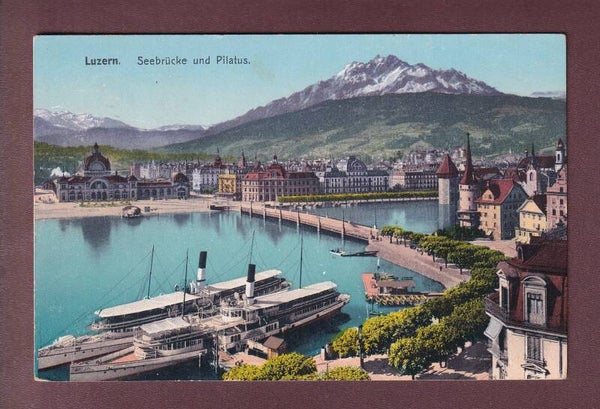 LUZERN - Seebrücke - Pilatus - Schiffe