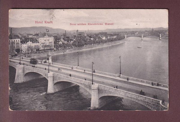 BASEL - Neue mittlere Rheinbrücke - Hotel Krafft