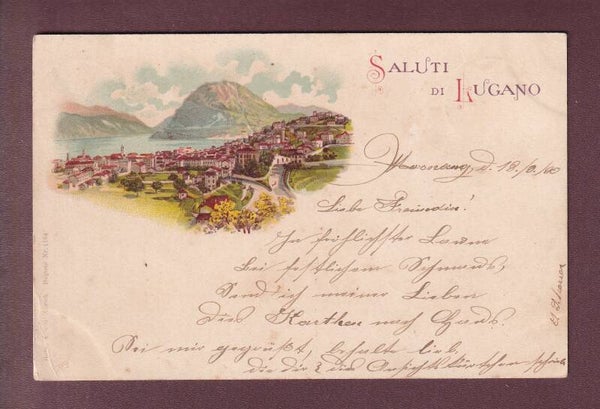 Saluti da LUGANO - 1899 // aminci //