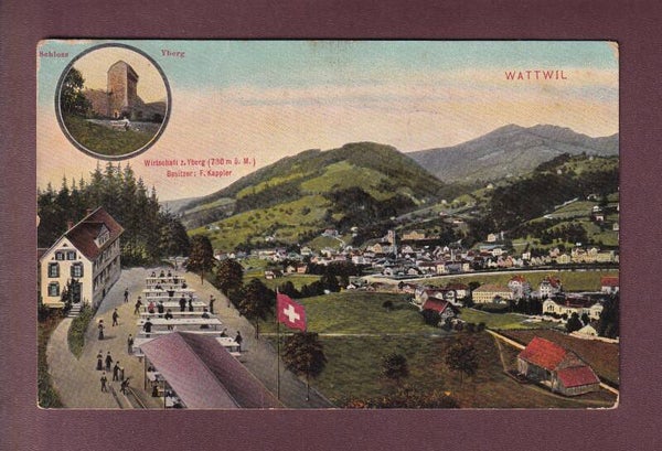 WATTWIL - Yberg - 1911 // Falte + Eckbug //