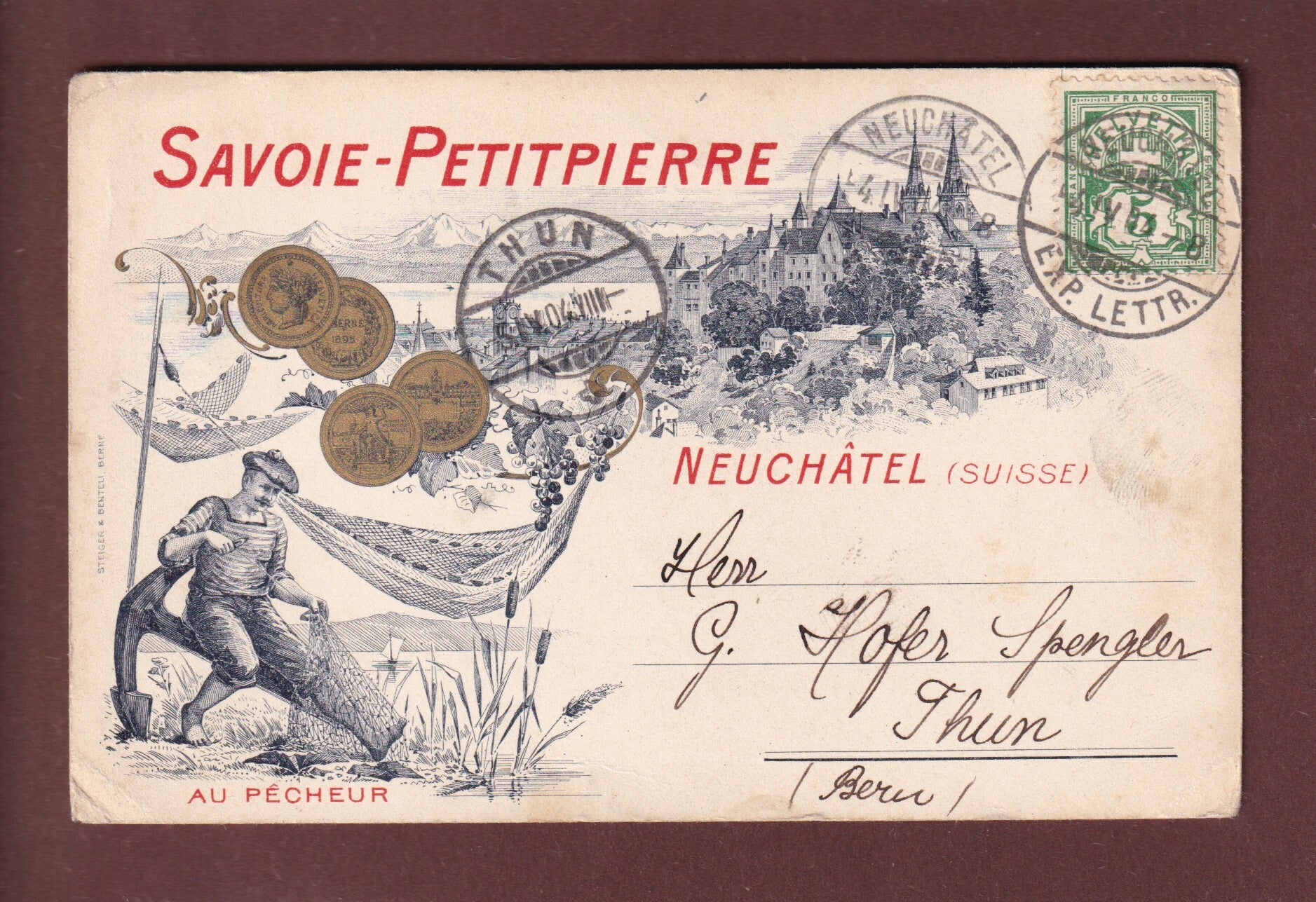 NEUCHÂTEL - Savoie-Petitpierre - 1904 // pli d'angle //