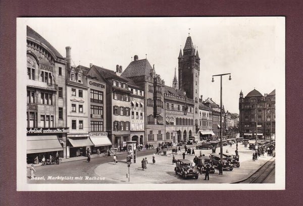 BASEL - Marktplatz - Oldtimer - 1940