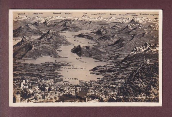 LUZERN und Umgebung - Vogelschau - 1926