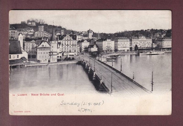 LUZERN - Neue Brücke und Quai - 1905