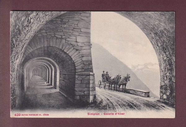 SIMPLON - Galerie d'hiver - Attelage - 1908