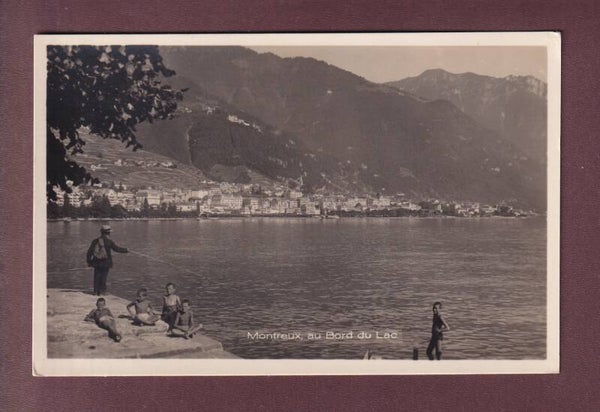 MONTREUX - Bord du lac - Enfants - Pêcheur