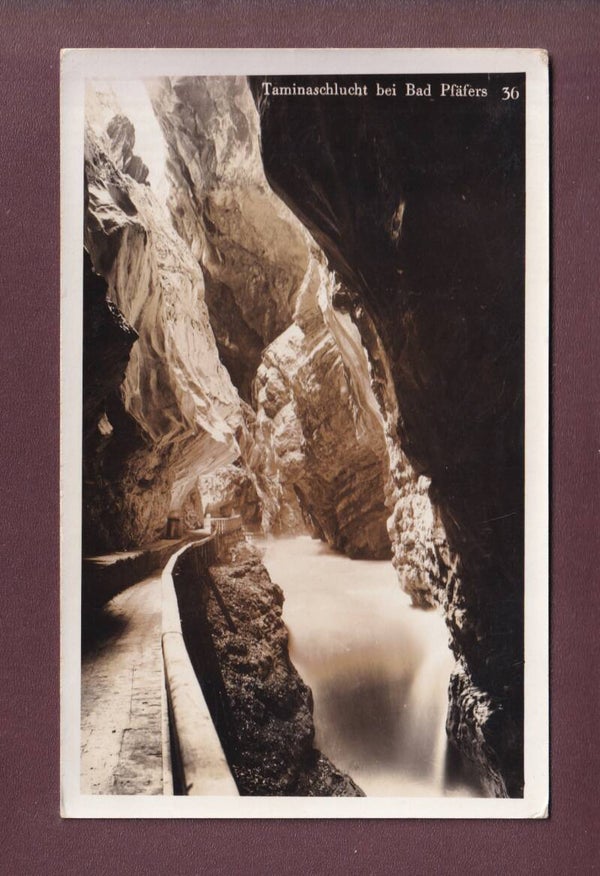 TAMINASCHLUCHT bei Bad Pfäfers - 1934 Hotel Stempel