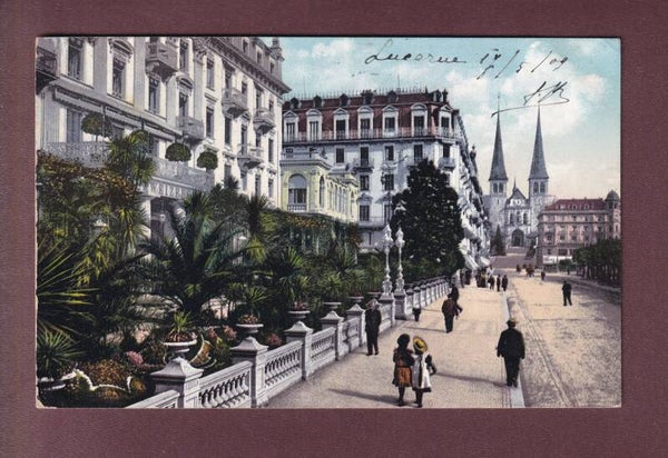 LUZERN - Promenade vor dem Hotel Schweizerhof - 1909