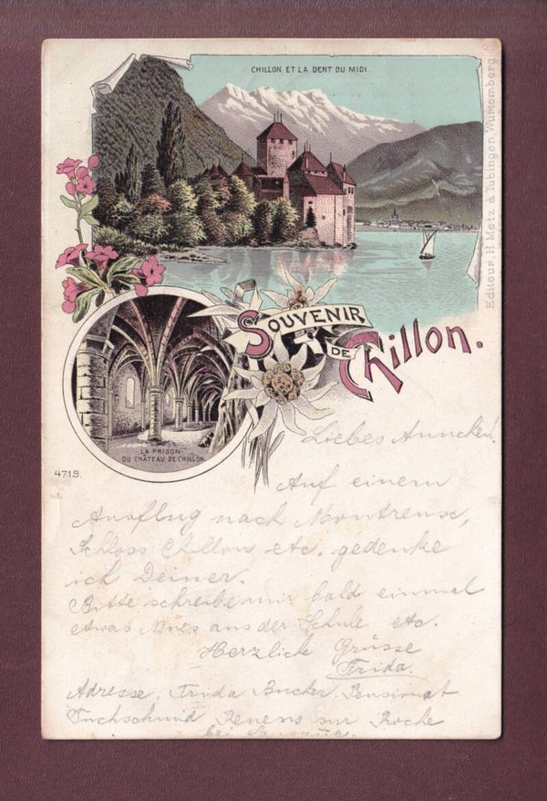 Souvenir de CHILLON - 1898 // pli et déchirure //